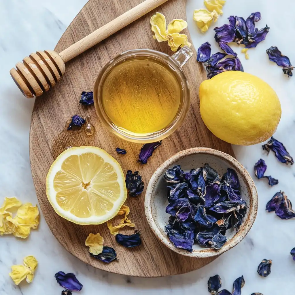 ingredients for butterfly pea flower tea